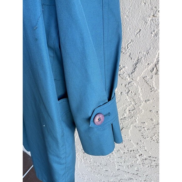 Vintage London Fog Teal Sz 18 Weather Woman Trench Coat Removable Fleece Liner, - Picture 5 of 13